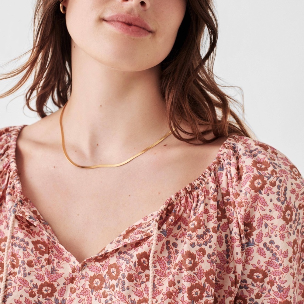 NWT Faherty Pink Floral Boho Lightweight Blouse sz M - Picture 10 of 10
